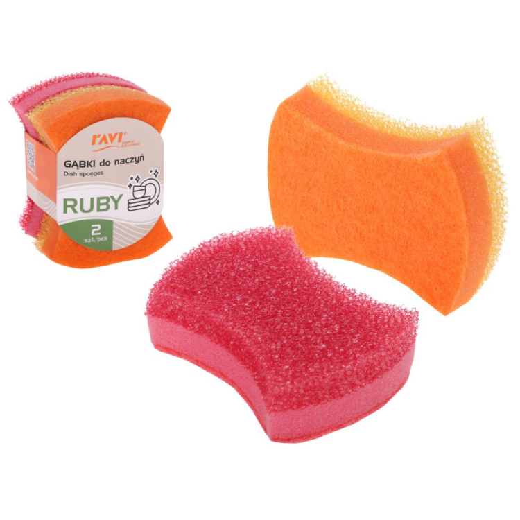 Gąbki do naczyń RUBY 2 sztuki RAVI
